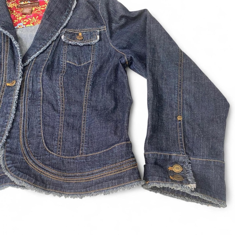 Y2K Bandolino Dark Wash Denim Jacket XL - Bohochic, Coastal Cowgirl, Indie - Picture 4 of 10